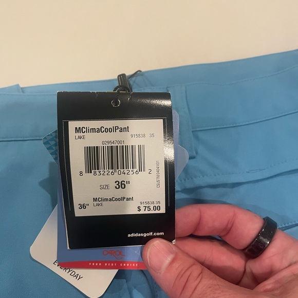 NWT Light Blue Men’s Adidas (MClimaCoolPant) golf pants 36x34 - Picture 5 of 6